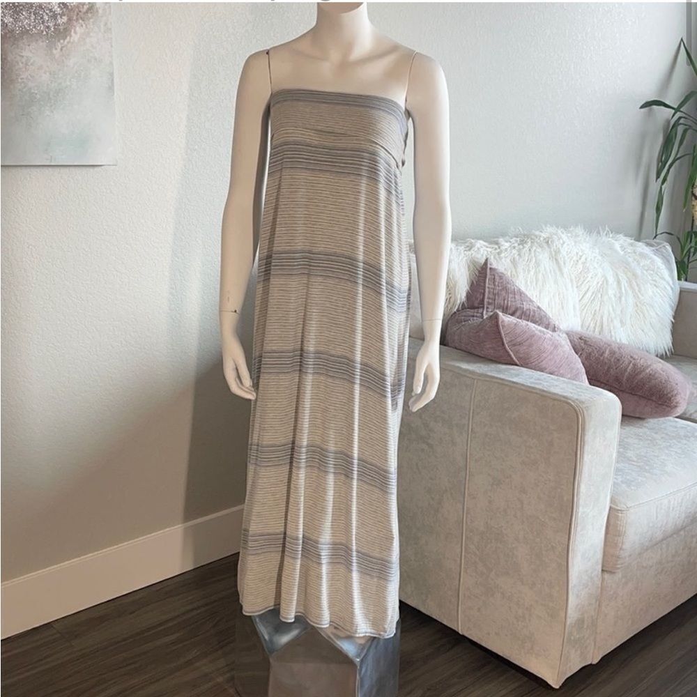 MAX STUDIO • maxi dress/skirt • small • blues & grays • super soft fabric (1558)